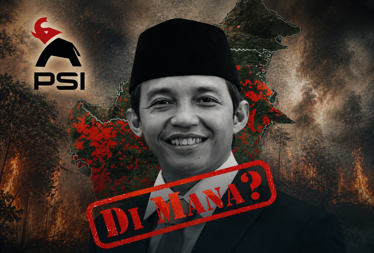 Bencana Asap Sebulan Meluas, Menteri Kehutanan Raja Juli Antoni dari Partai PSI Diamuk Publik dan Dinilai Gagal Total